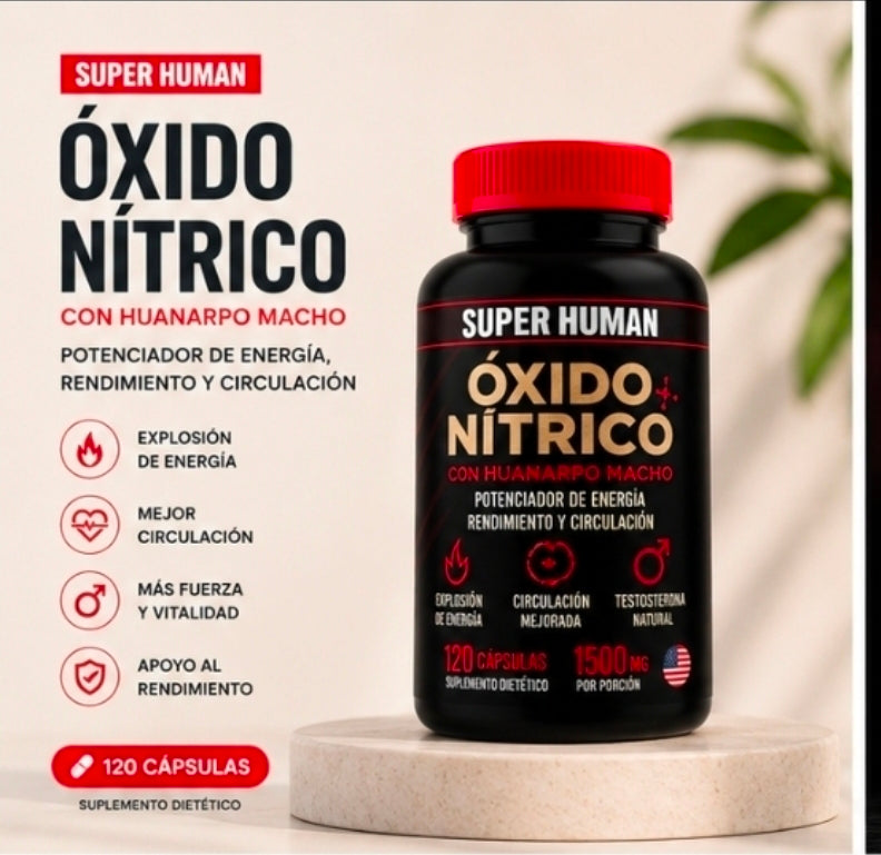 Óxido Nítrico Super Human - 120 Cápsulas