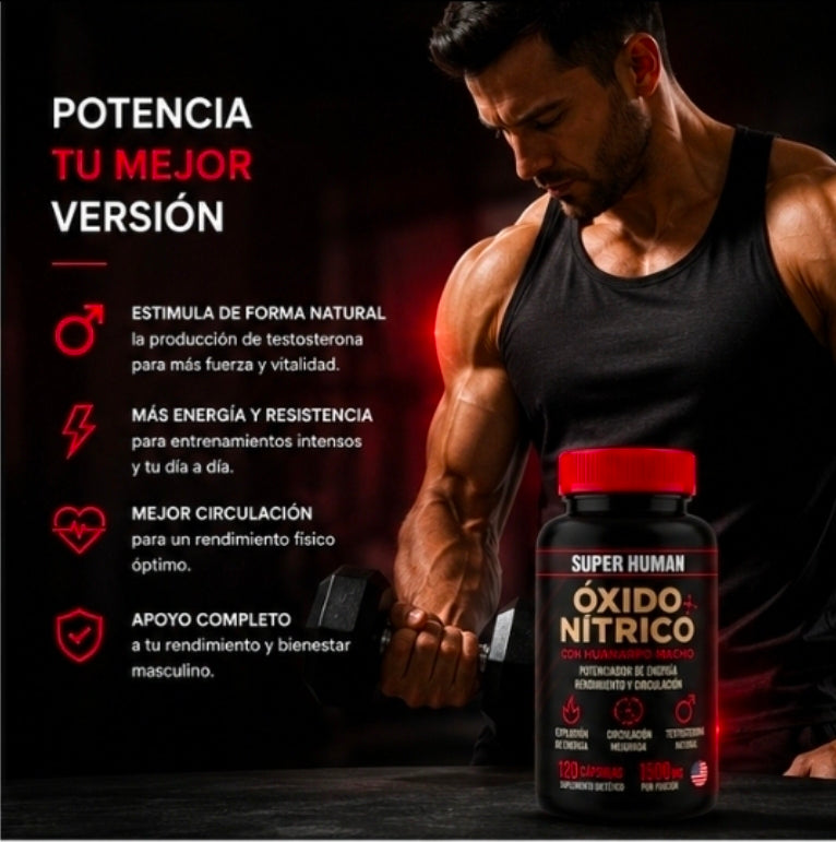Óxido Nítrico Super Human - 120 Cápsulas