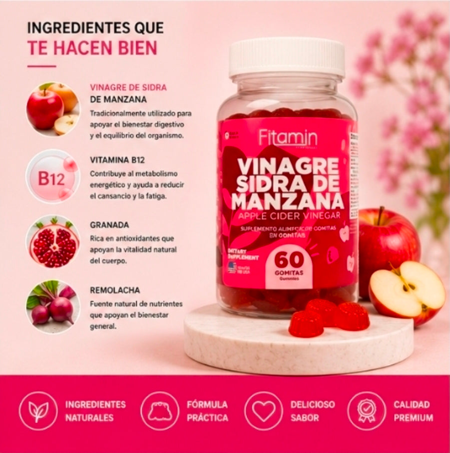 Apple Cider Vinegar Gummies – 60 Gomitas