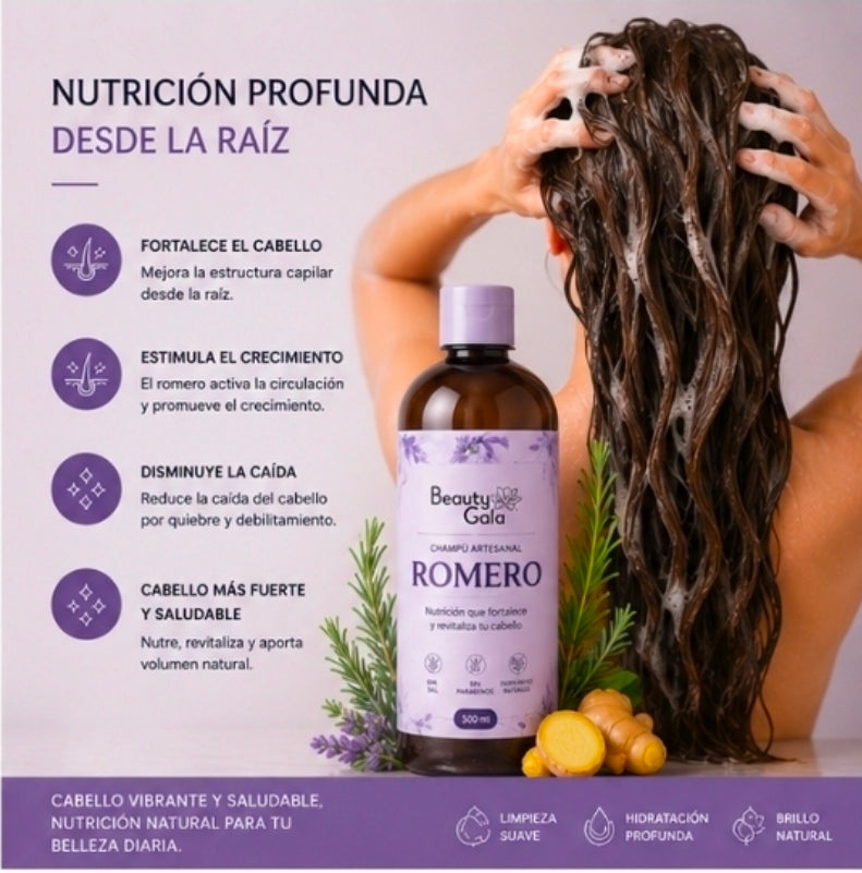 Shampoo de Romero & Jengibre – Hair Growth Therapy 500 ml