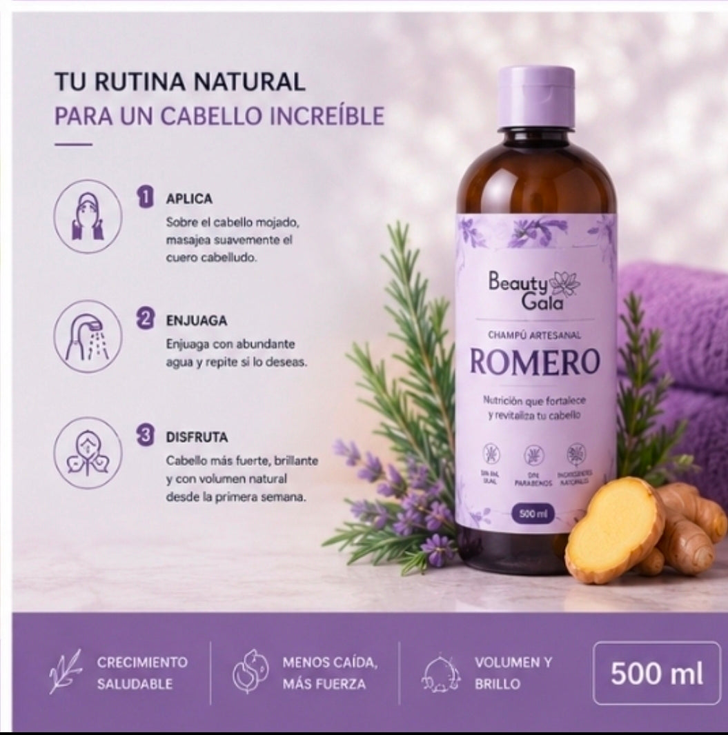 Shampoo de Romero & Jengibre – Hair Growth Therapy 500 ml