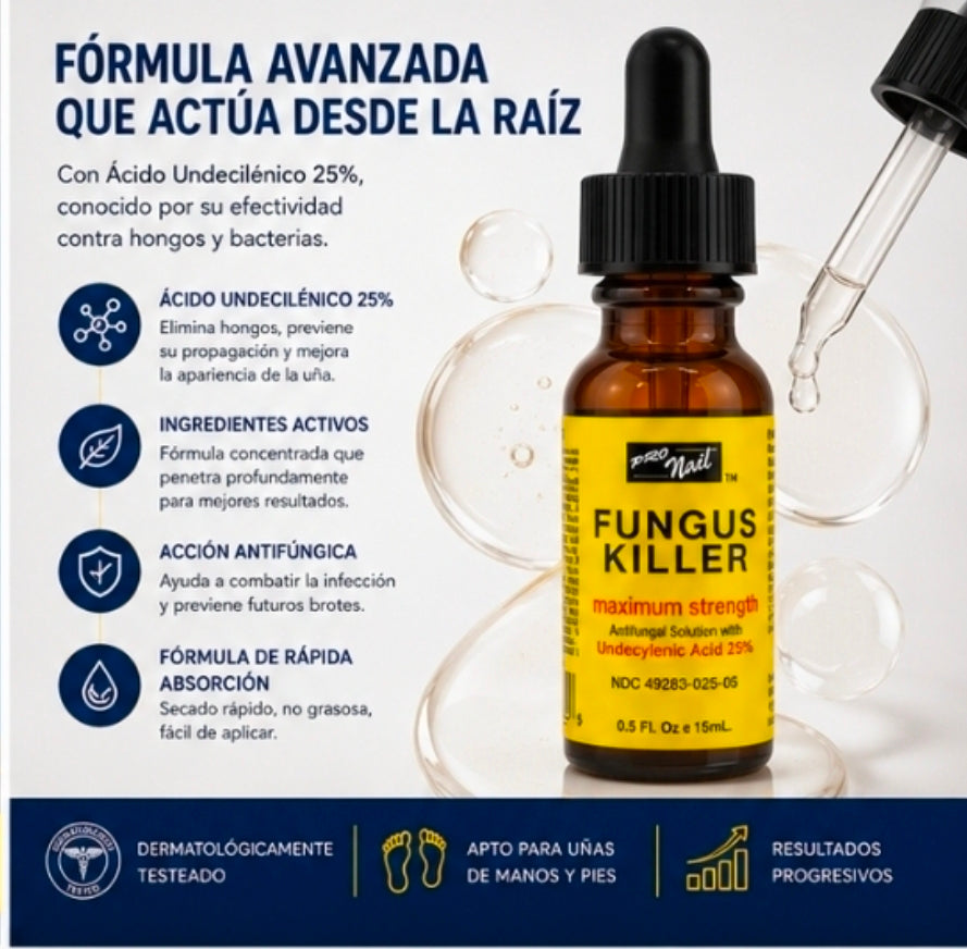 Fungus Killer Pro Nail – Tratamiento Antifúngico Máxima Potencia para Uñas y Pies | 15ml