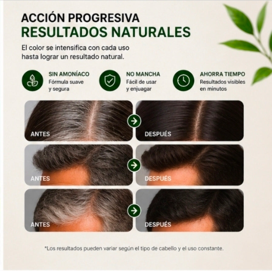 Champú Anticanas Herbal 3 en 1 – Cobertura Progresiva y Color Natural para el Cabello | 500ml