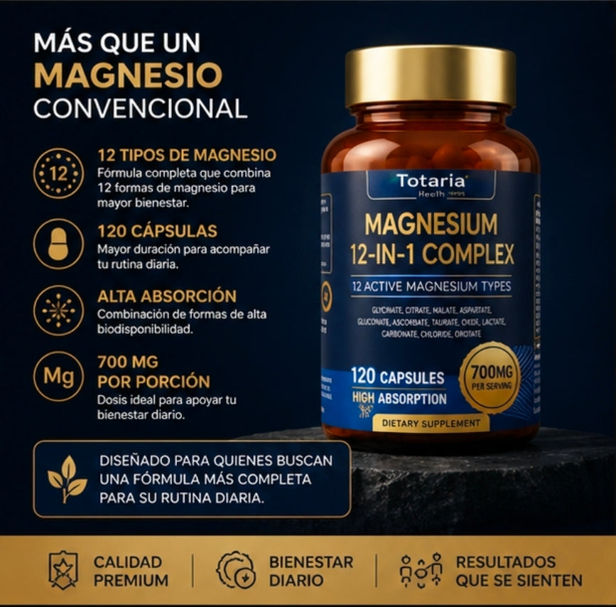 Magnesium 12 en 1 - 120 capsulas