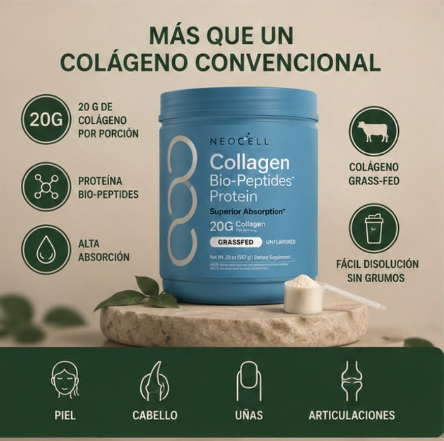 Neocell Collagen Bio-Peptides® | Colágeno Premium Grass-Fed | 20 oz